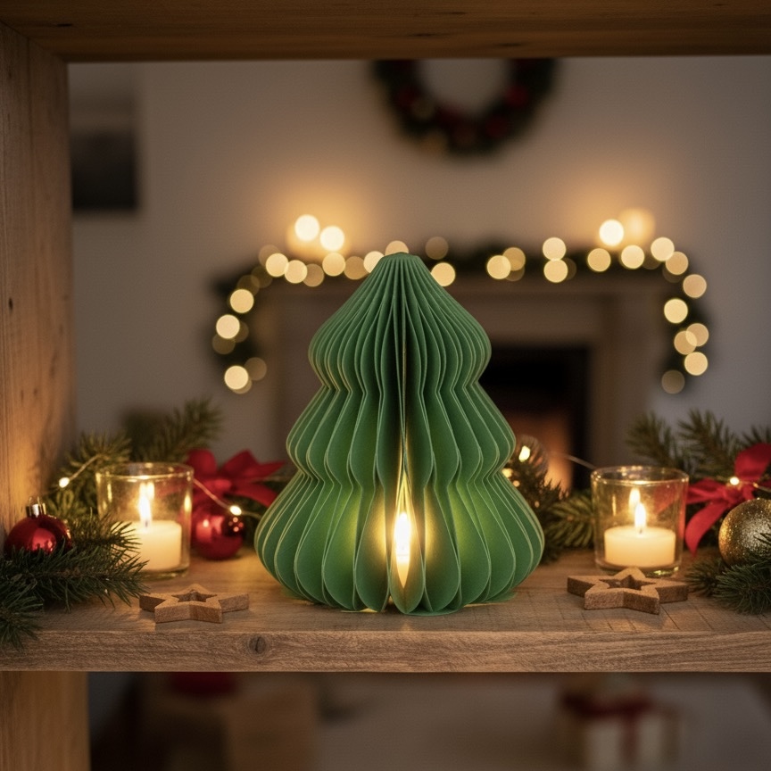 ÁRBOL LÁMPARA VELA LED - ADORNO 3D