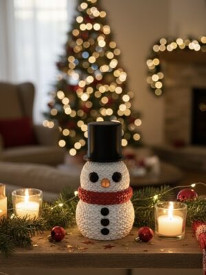 MUÑECO DE NIEVE TEJIDO - ADORNO SOLIDARIO 3D