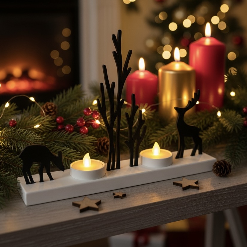 PORTAVELAS LED RENOS - ADORNO 3D