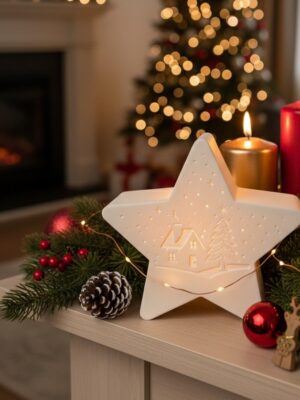 LÁMPARA ESTRELLA VELA LED - ADORNO 3D