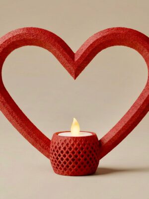 CORAZÓN PORTAVELAS LED - ADORNO 3D